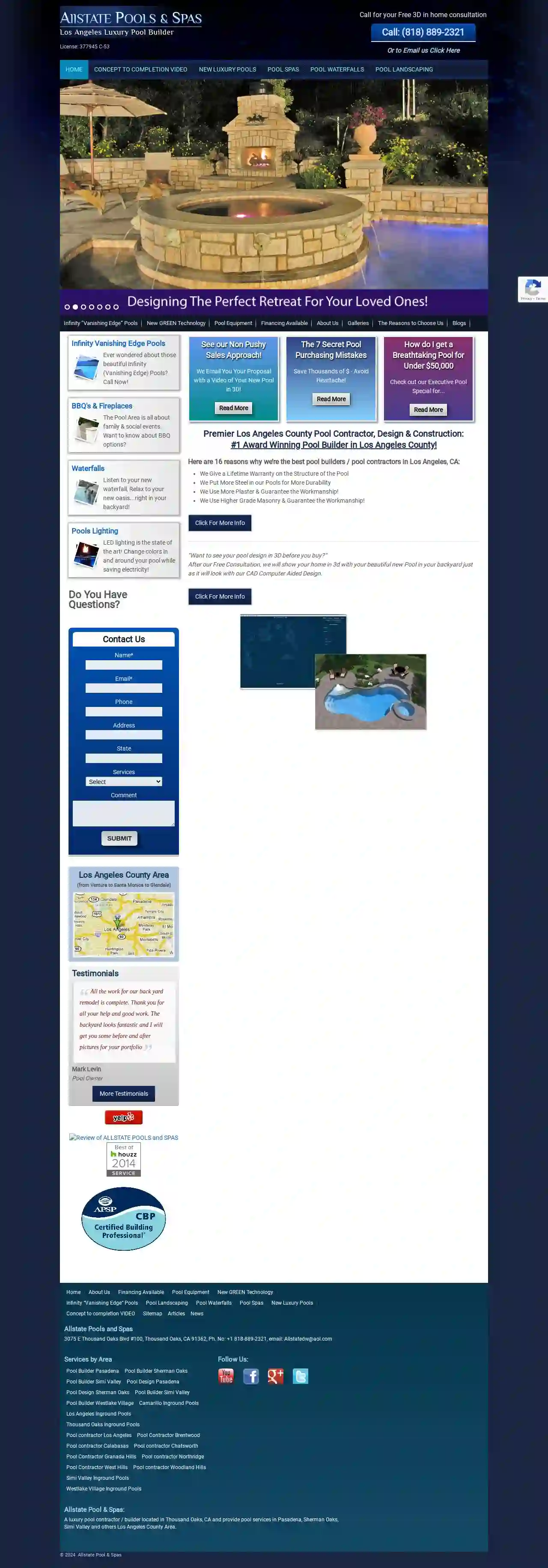 Allstate Inground Pool Builder Thousand Oaks