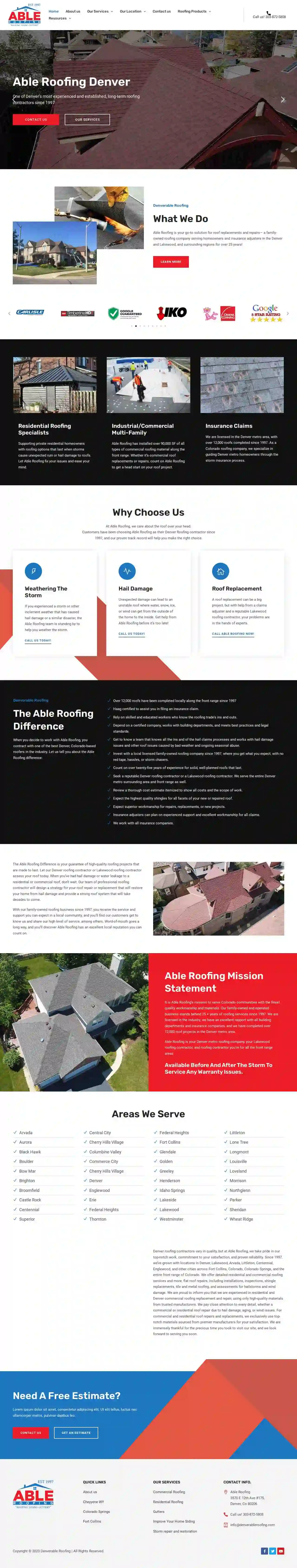 Able Roofing Colorado LLC- Commercial and Residential