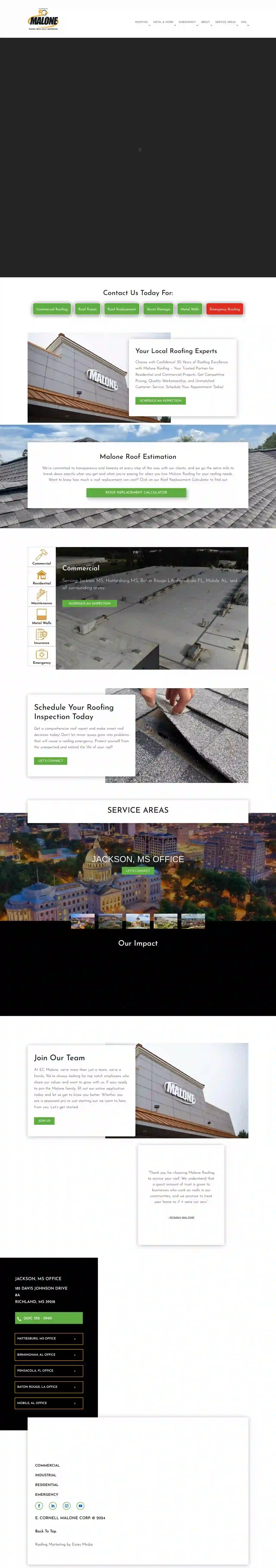 EC Malone Roofing, Metals Walls, Maintenance