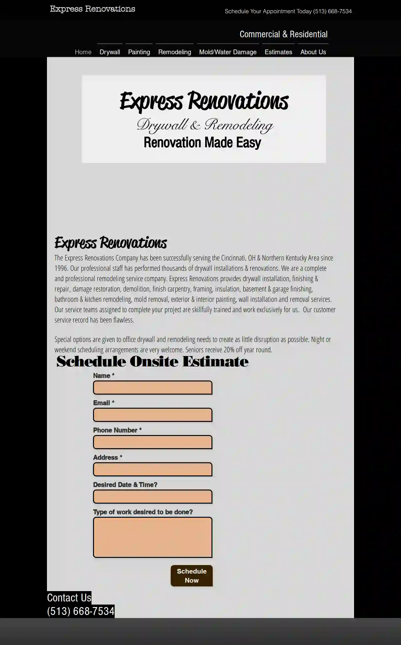 Express Renovations Drywall Installation, Repair & Remodeling Cincinnati OH