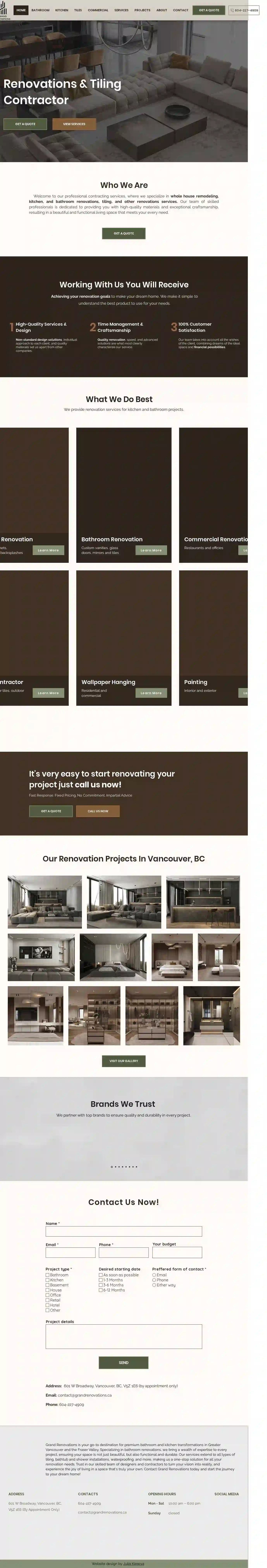 GRAND RENOVATIONS - Bathroom and Kitchen Renovations, Home Renovations, Tiling Contractor in Vancouver BC