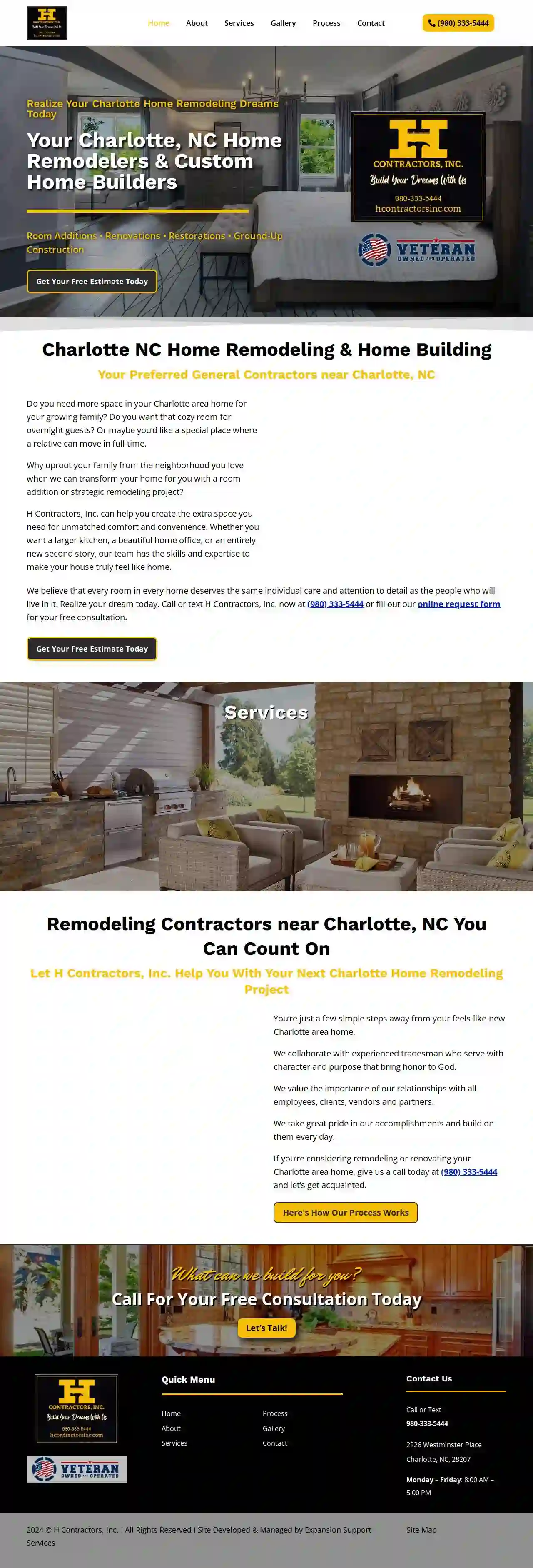 H Contractors, Inc - Charlotte NC