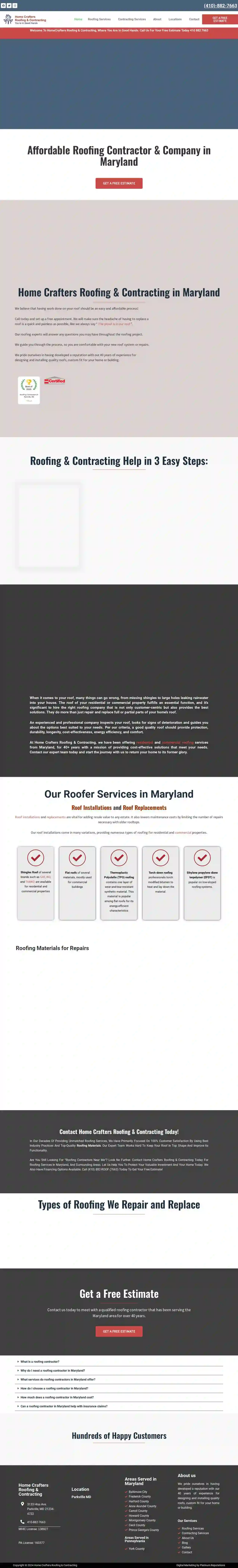 Home Crafters Roofing & Contracting