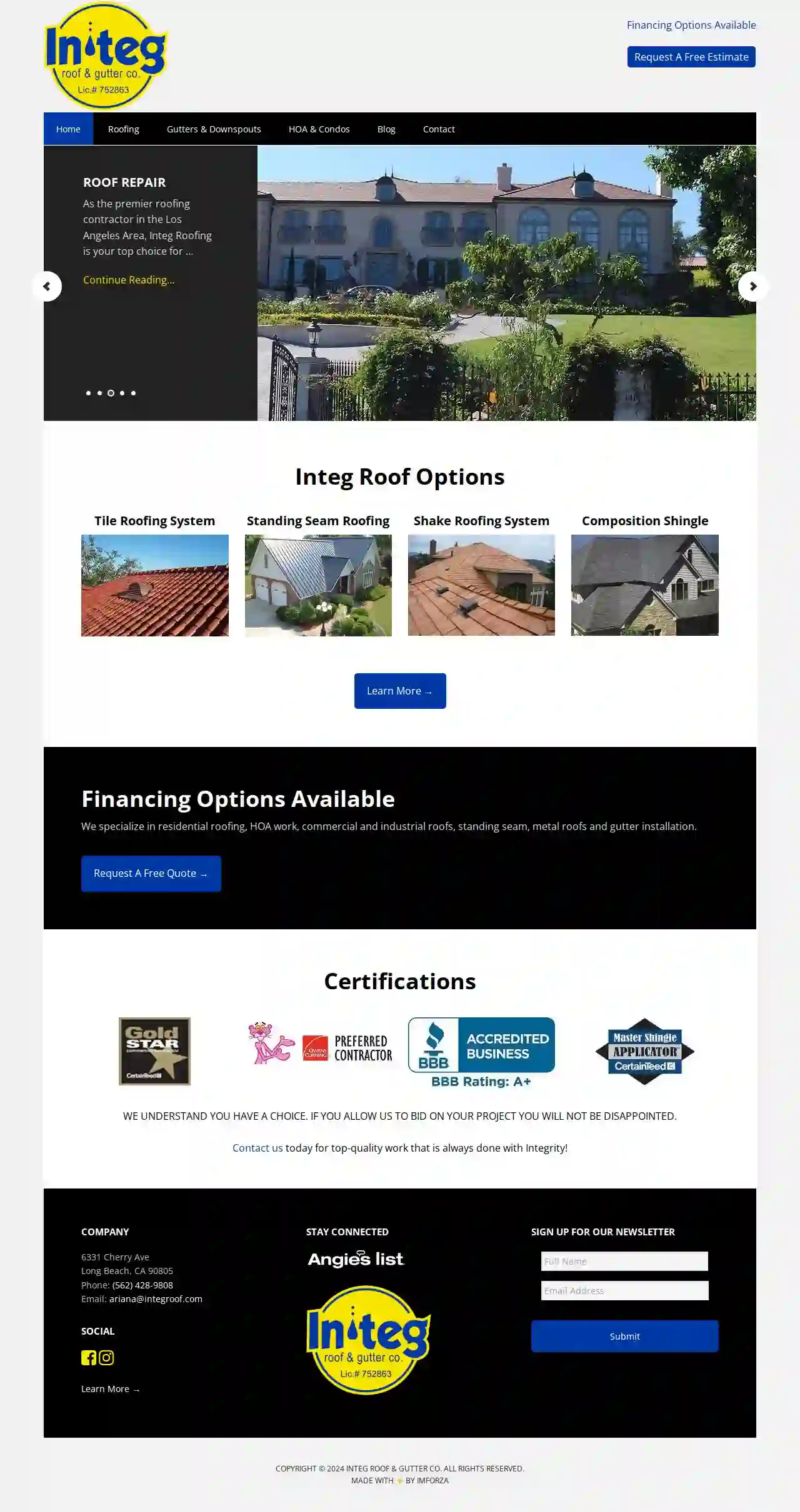 Integ Roofing Co