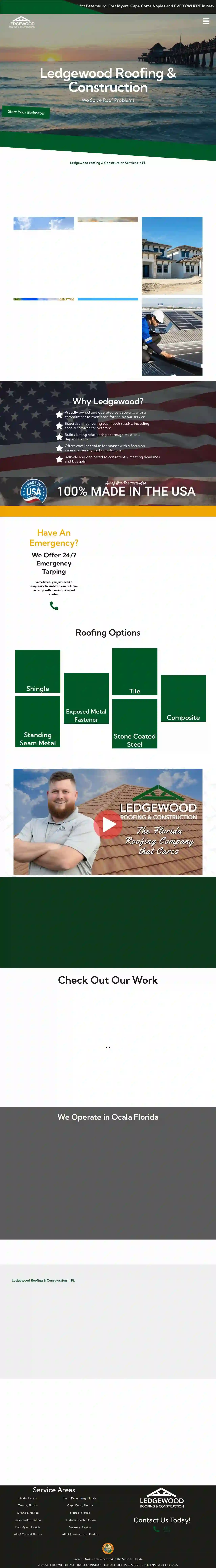 Ledgewood Roofing & Construction, Central Florida