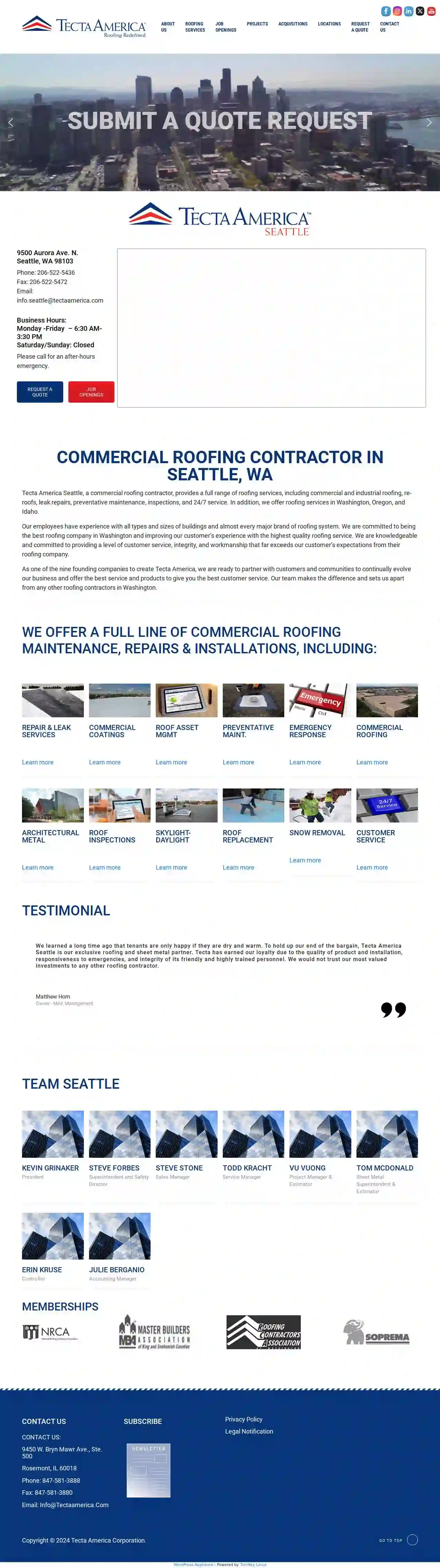 Tecta America Seattle Commercial Roofing