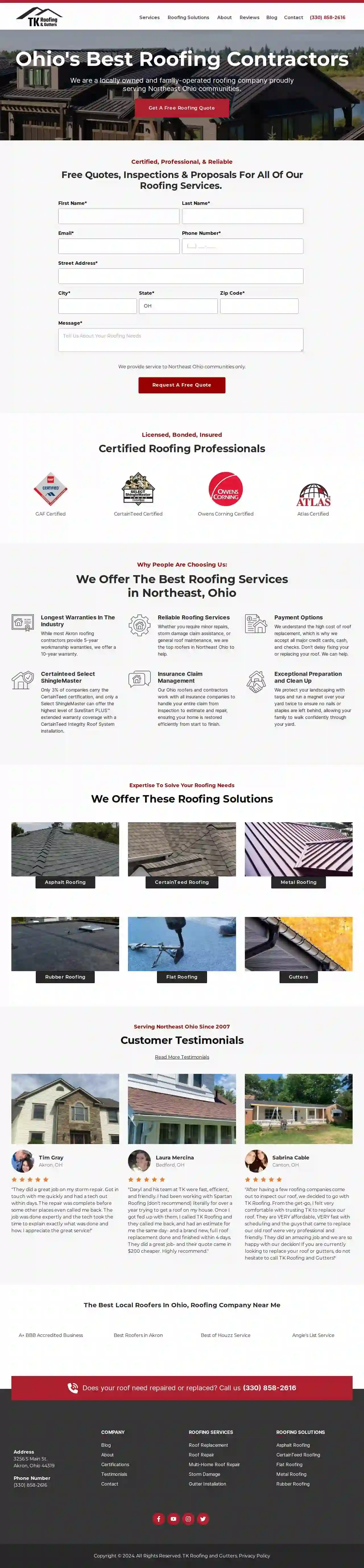 TK Roofing and Gutters