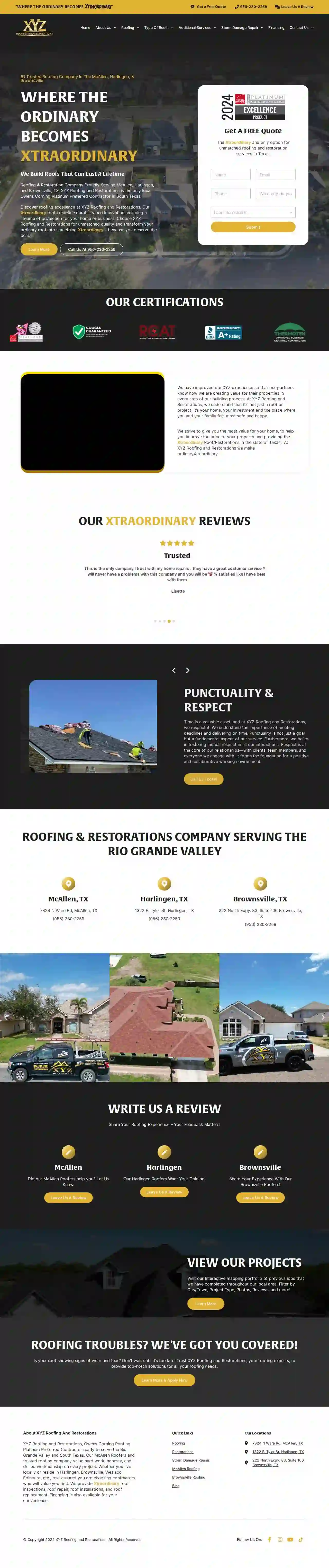 XYZ Roofing and Restorations